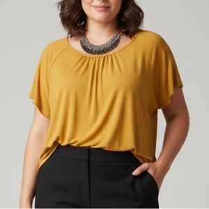 😍SHOW SPECIAL GEORGE Mustard Stretch Top size XL